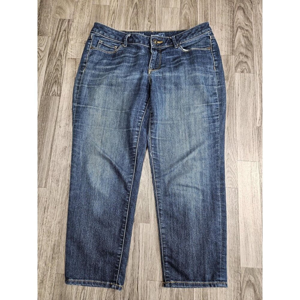 (3/$35)‎ Sonoma Life + Style Capri Jeans Womens 8 Blue Stretch Denim Cropped